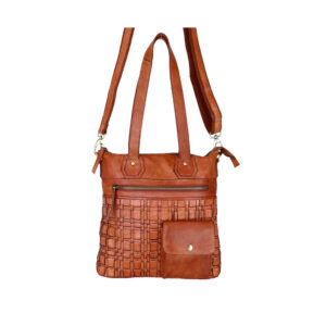 Leather Woven Sling Bag